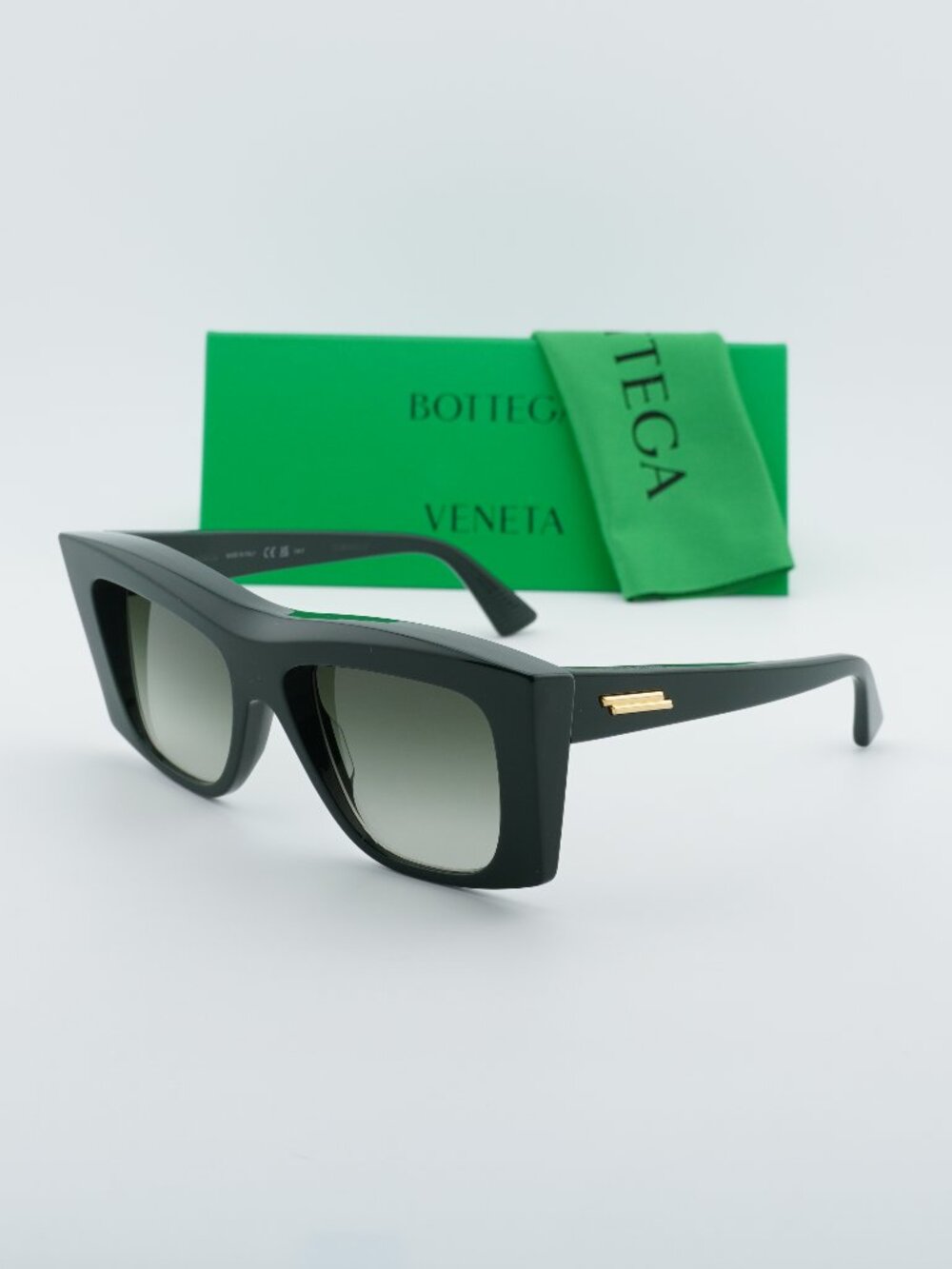 Bottega Veneta BV1270S 004 Geometric Women Sunglasses - Green / Green Gradient